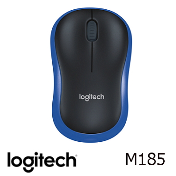 羅技 無線滑鼠M185-黑藍色(910-002500)